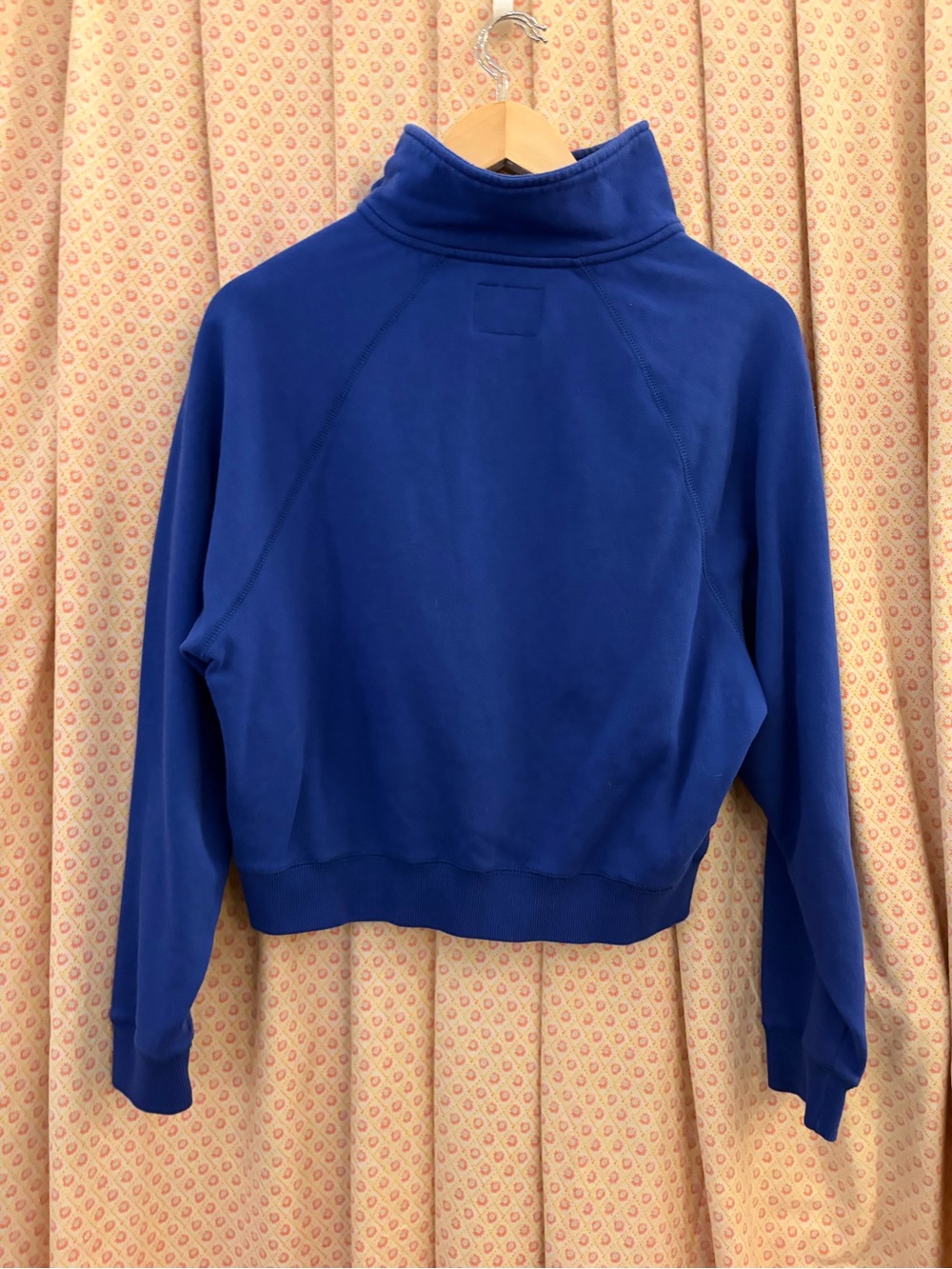 Royal Blue Roots Organic Original Cropped Half-Zip in Small - Picture 3 of 6